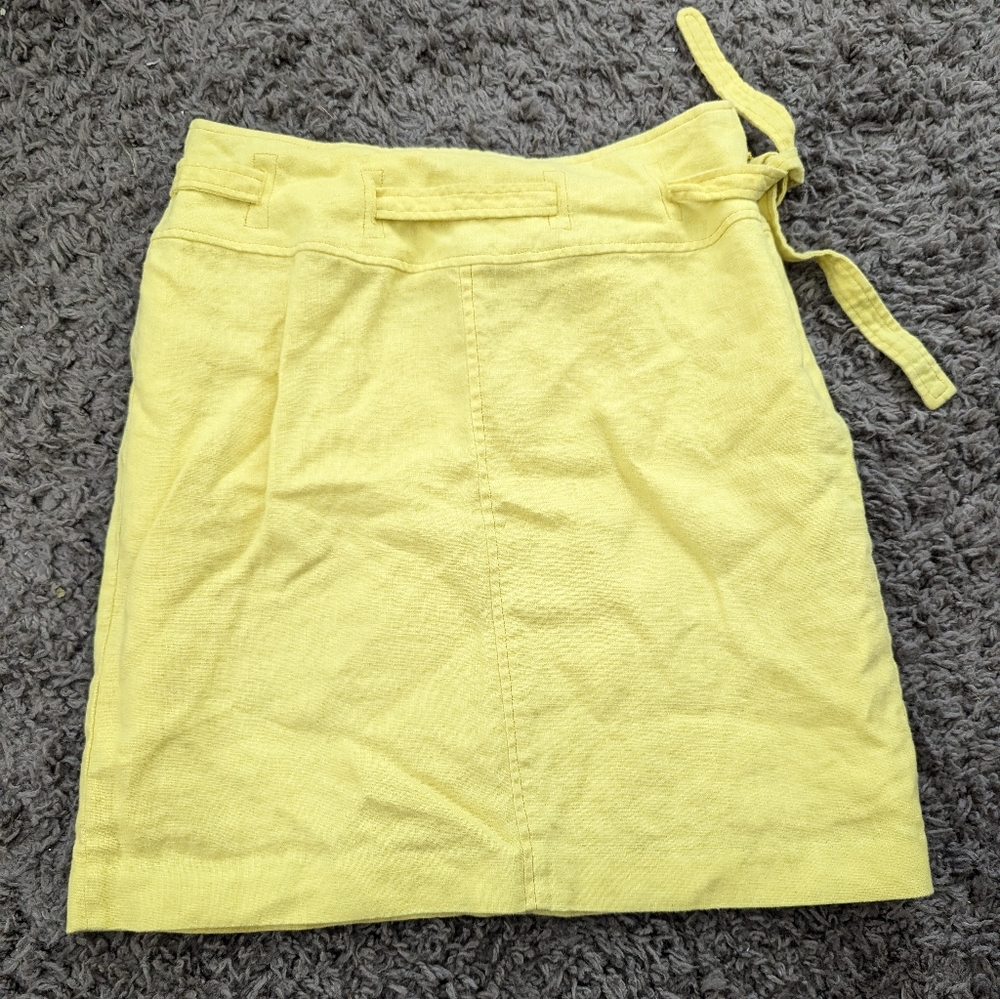 Révue Linen Yellow Skirt Size 4 Vintage